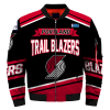 NBA Portland Trail Blazers Black Red Bomber Jacket V2