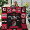 NBA Portland Trail Blazers Black Red Est 1970 Quilt Blanket