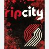 NBA Portland Trail Blazers Black Red Rip City Fleece Blanket