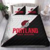 NBA Portland Trail Blazers Black White Half Bedding Set