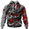 NBA Portland Trail Blazers Custom Name Number Skull Zip Up Hoodie