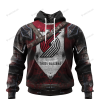 NBA Portland Trail Blazers Custom Name Number Warrior Pullover Hoodie