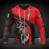 NBA Portland Trail Blazers Red Black Fire Skull Zip Up Hoodie