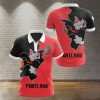 NBA Portland Trail Blazers Red Black Mascot Polo Shirt