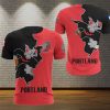 NBA Portland Trail Blazers Red Black Mascot T-Shirt