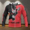 NBA Portland Trail Blazers Red Black Mascot Zip Up Hoodie