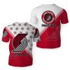 NBA Portland Trail Blazers Red White Half T-Shirt