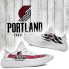 NBA Portland Trail Blazers White Red Scratch Yeezy Boost Sneakers