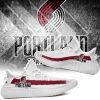 NBA Portland Trail Blazers White Red Yeezy Boost Sneakers