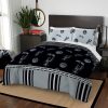NBA San Antonio Spurs Black Silver Multi Logo Bedding Set