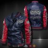 NBA San Antonio Spurs Navy Red Logo Team Leather Bomber Jacket