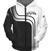 NBA San Antonio Spurs White Black Curvers Zip Up Hoodie