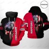 NBA Toronto Raptors Black Red US Flag Punish Skull Pullover Hoodie