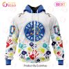 NBA Toronto Raptors Custom Name Number Autism Awareness Zip Up Hoodie
