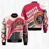 NBA Toronto Raptors Red Cream Flying Ball Bomber Jacket