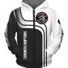 NBA Toronto Raptors White Black Curvers Zip Up Hoodie