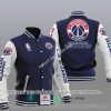 NBA Washington Wizards Navy White Wordmark Baseball Jacket