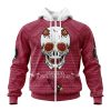 NFL Arizona Cardinals Custom Name Number Kits For Dia De Muertos Zip Up Hoodie