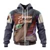 NFL Arizona Cardinals Custom Name Number Mandalorian And Baby Yoda Zip Up Hoodie