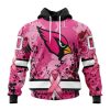 NFL Arizona Cardinals Custom Name Number Pink Breast Cancer Pullover Hoodie