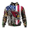 NFL Arizona Cardinals Custom Name Number USA Flag Camo Realtree Pullover Hoodie