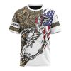 NFL Atlanta Falcons Custom Name Number Fishing With Flag Of The USA T-Shirt