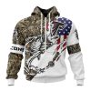 NFL Atlanta Falcons Custom Name Number Fishing With Flag Of The USA Zip Up Hoodie