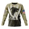 NFL Atlanta Falcons Custom Name Number Honor Veterans And Families Sweatshirt
