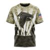 NFL Atlanta Falcons Custom Name Number Honor Veterans And Families T-Shirt