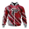 NFL Atlanta Falcons Custom Name Number MotoCross Concept Zip Up Hoodie