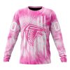 NFL Atlanta Falcons Custom Name Number Pink Tie-Dye Sweatshirt