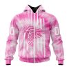 NFL Atlanta Falcons Custom Name Number Pink Tie-Dye Zip Up Hoodie