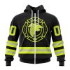 NFL Atlanta Falcons Custom Name Number Special FireFighter Uniform Zip Up Hoodie