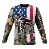 NFL Atlanta Falcons Custom Name Number USA Flag Camo Realtree Sweatshirt