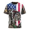 NFL Atlanta Falcons Custom Name Number USA Flag Camo Realtree T-Shirt