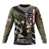 NFL Atlanta Falcons Custom Name Number Veterans Kneeling Soldier Sweatshirt