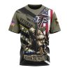 NFL Atlanta Falcons Custom Name Number Veterans Kneeling Soldier T-Shirt