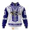 NFL Baltimore Ravens Custom Name Number Native Pattern Zip Up Hoodie