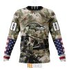 NFL Baltimore Ravens Custom Name Number Veteran Salute To Service Sweatshirt