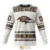 NFL Baltimore Ravens Custom Name Number White Camo Hunting Sweatshirt