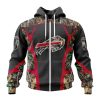 NFL Buffalo Bills Custom Name Number Camo Hunting Zip Up Hoodie