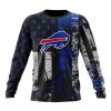 NFL Buffalo Bills Custom Name Number Classic Grunge American Flag Sweatshirt