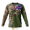 NFL Buffalo Bills Custom Name Number Green Camo US Military Sweatshirt