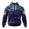 NFL Buffalo Bills Custom Name Number Honor US Navy Veterans Pullover Hoodie