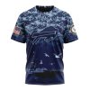 NFL Buffalo Bills Custom Name Number Honor US Navy Veterans T-Shirt