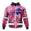 NFL Buffalo Bills Custom Name Number Pink Breast Cancer Zip Up Hoodie