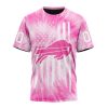 NFL Buffalo Bills Custom Name Number Pink Tie-Dye T-Shirt