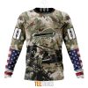 NFL Buffalo Bills Custom Name Number Veteran Salute To Service Sweatshirt