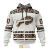 NFL Buffalo Bills Custom Name Number White Camo Hunting Zip Up Hoodie