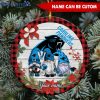 NFL Carolina Panthers Custom Name Cute Gnome Round Ornament